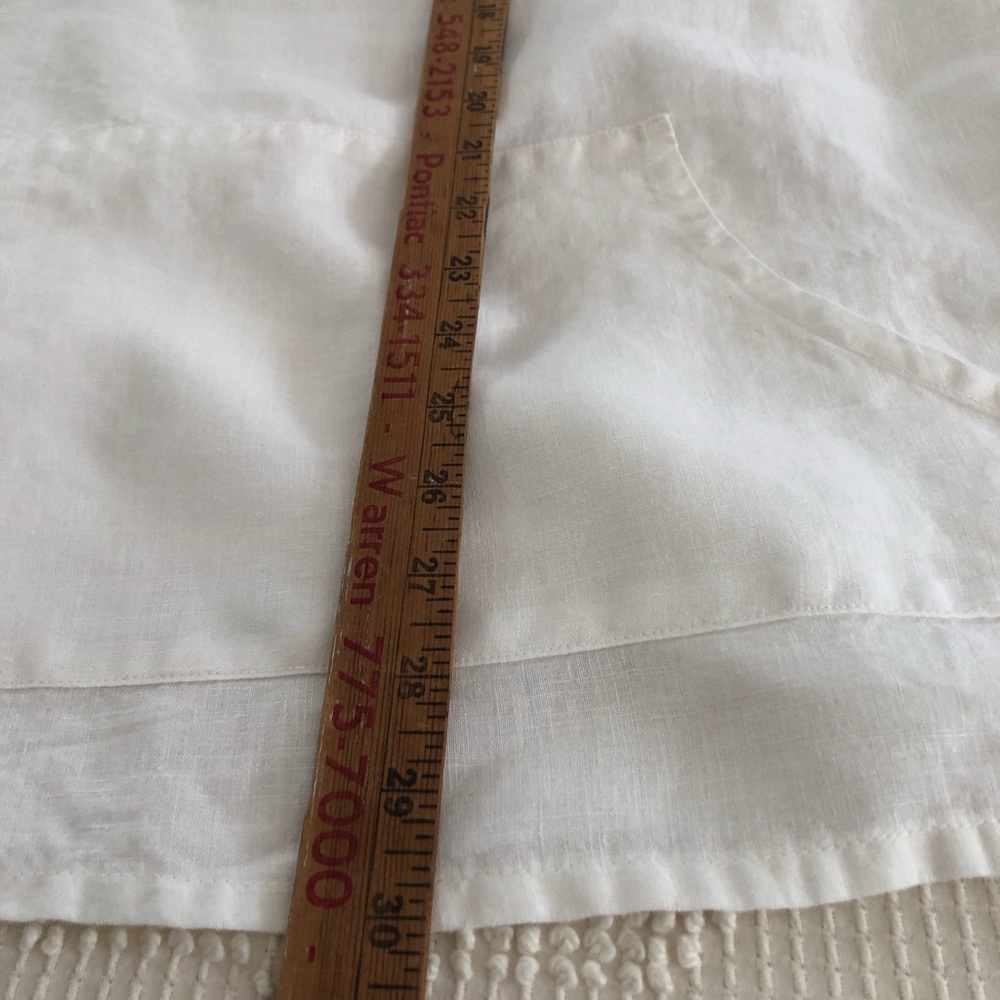 bryn Walker  V-Neck Linen Tunic with Front Kangaroo Pocket - Picture 10 of 10